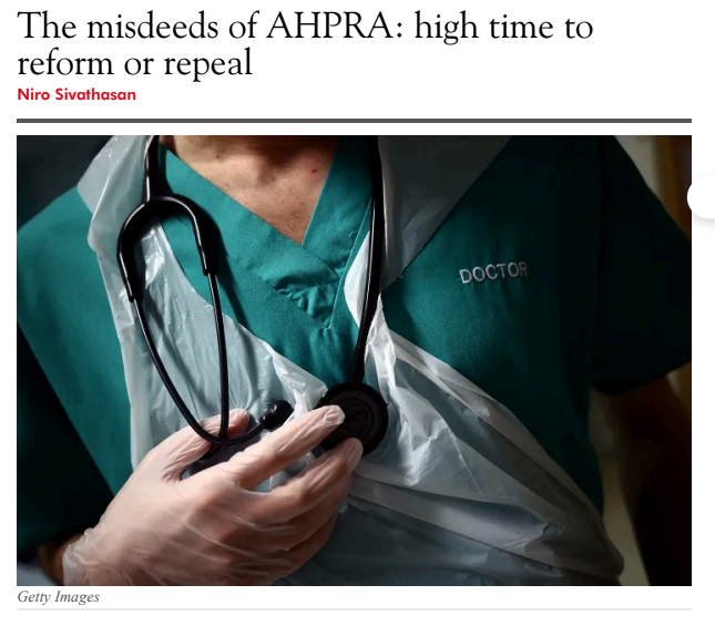 The misdeeds of AHPRA: high time to reform or repeal