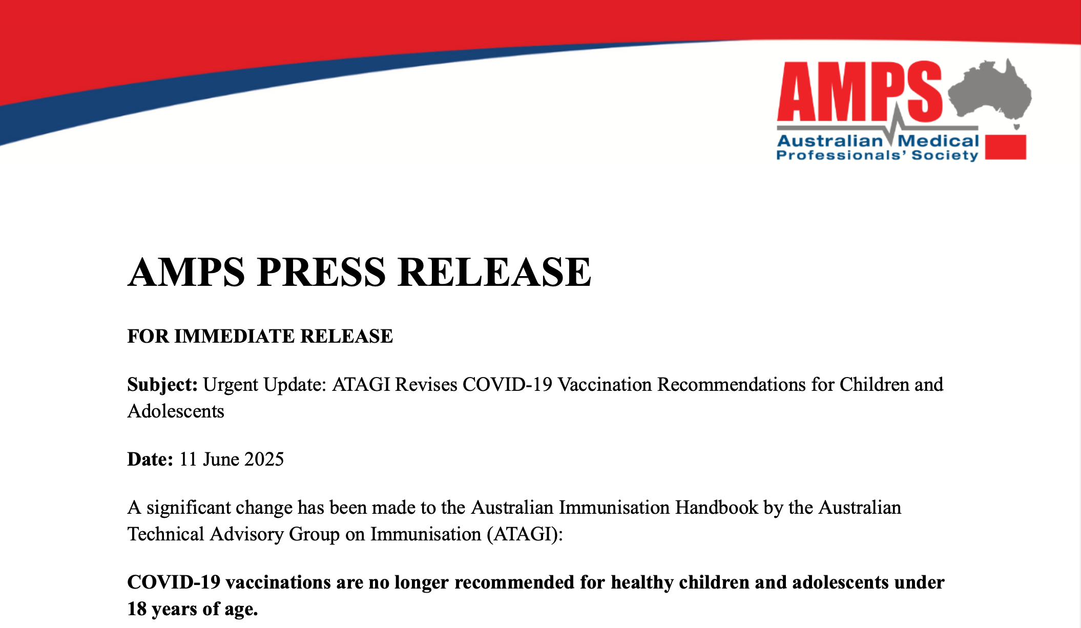 ATAGI Revises COVID-19 Vaccination Recommendations for Children and Adolescents